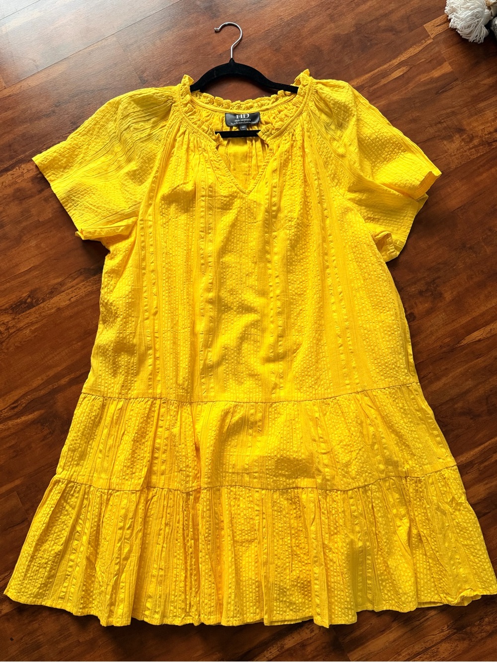 Bright Yellow Tiered Summer Dress